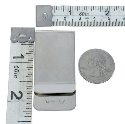 Native American Genuine Sterling Silver Turquoise Money Clip AX129782